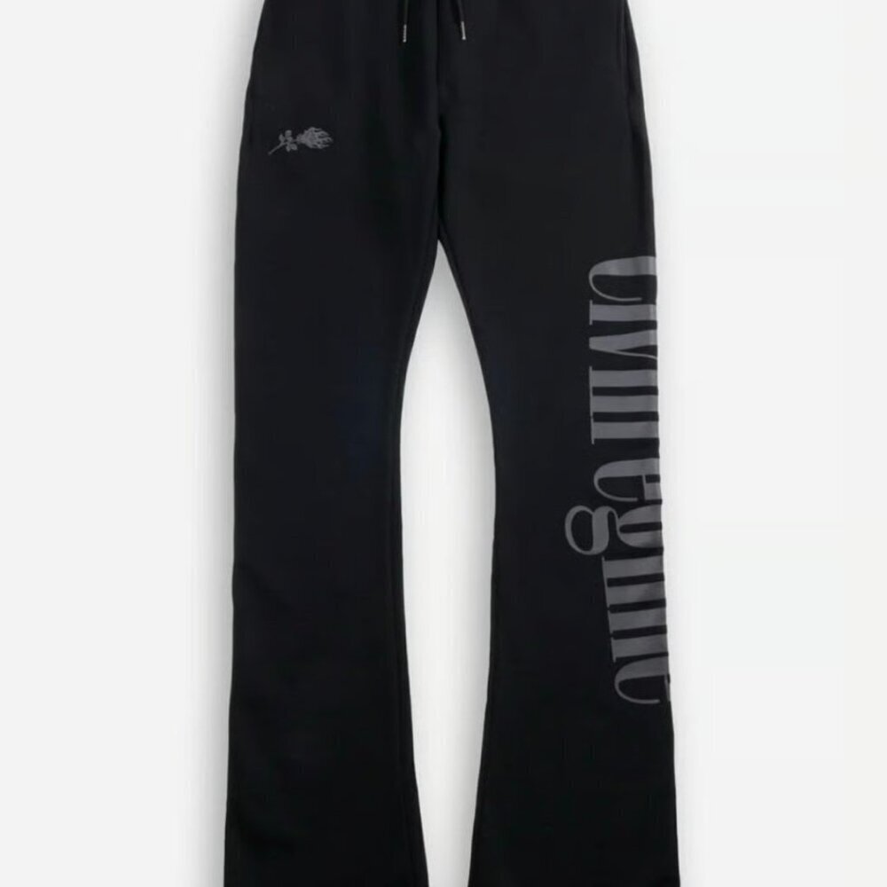 Civil Regime Concrete Flare Fleece Pants in Black Large - Picture 2 of 5